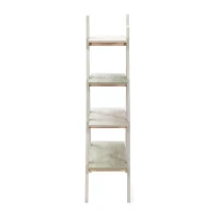 HOMCOM Étagère bibliothèque Design Pyramidal - étagère de Rangement 4 Niveaux - dim. 80,2L x 35l x 146,3H cm - MDF Blanc Vert Rustique(m-5)