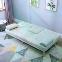 HOMCOM 3 Seater Sofa Bed Convertible Recliner Adjustable Back Thick Cushions w/ Armrest Middle Table Scandi Style Grey(m-8)