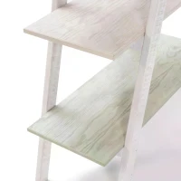 HOMCOM Étagère bibliothèque Design Pyramidal - étagère de Rangement 4 Niveaux - dim. 80,2L x 35l x 146,3H cm - MDF Blanc Vert Rustique(m-6)