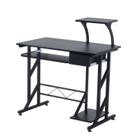 HOMCOM Bureau Informatique MDF Noir 90 x 50 x 95 cm