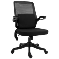 Vinsetto Fauteuil de bureau manager massant - assise dossier ergonomique, accoudoirs relevables - coussin lombaires - maille polyester noir(m-1)