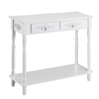 Homcom Table Console Multi-Rangements Néo-Rétro Blanc 84 x 33 x 71 cm