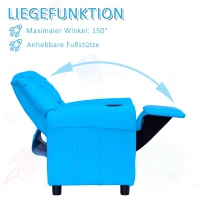HOMCOM kinderfauteuil, mini-fauteuil, kinderbank voor 3-6 jaar, blauw(m-4)