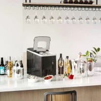 Machine à glaçon 120 W - réservoir eau 1,8 L - réservoir glace 0,8 Kg - PP noir(m-2)