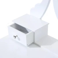 HOMCOM Coiffeuse et Tabouret Style Baroque en Bois Blanc(m-8)