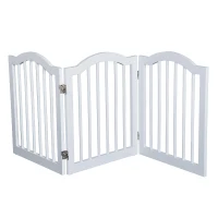 PawHut Barrière de sécurité barrière modulable pliable pour animaux de compagnie MDF bois massif 154,5 x 61 cm blanc(m-1)