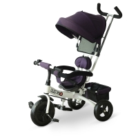 Homcom Tricycle enfants évolutif canne en acier rouge brique et noir
