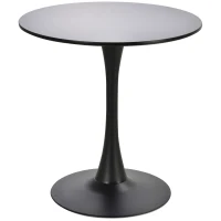 Table ronde tulipe design Ø 70 x 75H cm métal MDF noir(m-1)