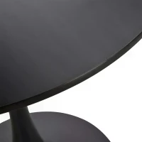 Table ronde tulipe design Ø 70 x 75H cm métal MDF noir(m-8)
