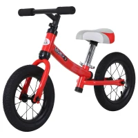 HOMCOM Draisienne enfant roues 12" hauteur selle réglable acier rouge(m-1)