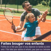 Homcom Filet de Badminton/loisirs 5 m - hauteur réglable 1,58 m max. - filet portable avec support pieds et piquets - sac de transport inclus(m-6)