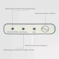 Machine à glaçon 120 W - réservoir eau 1,8 L - réservoir glace 0,8 Kg - PP noir(m-8)