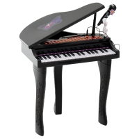 Homcom Jouet musical Piano électronique Clavier avec 37 Touches Instrument d'Éducation Musical avec Micro Haut Parleur Noir