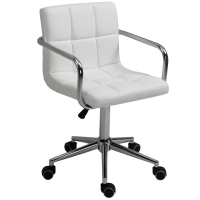 Chaise de bureau manager revêtement synthétique capitonné blanc