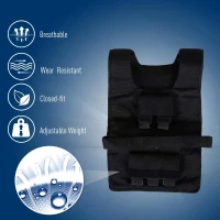 HomCom Weight Vest 20KG Easily Adjustable Gym Training for Strength and Crossfit(m-6)