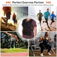 HomCom Weight Vest 20KG Easily Adjustable Gym Training for Strength and Crossfit(m-8)
