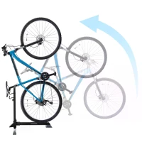 HOMCOM 63-73.5H cm Adjustable Bike Storage Rack Ground Stand PP Feet Pad Metal Frame Black(m-10)