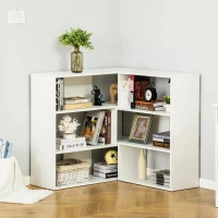 HOMCOM hoek boekenkast 189,5 cm x 30 cm x 89 cm(m-2)