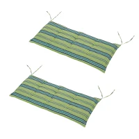 Outsunny Polyester Set Of 2 Swing Chair Cushion Green Stripes(m-2)