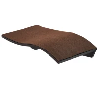 PawHut Wall Mounted Cat Shelf Curved Perch Kitten Bed with Comfortable Removable Carpet Pad Accessories for Playing Lounging Climbing Jumping Brown(m-1)