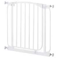 HOMCOM Baby Safety Gate Stair Barrier Pressure Fit Home Doorway Corridors Room Divider Guard with Adjusting Screws White 72.5 x 71cm(m-1)