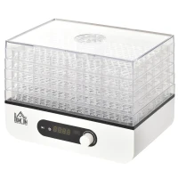 HOMCOM 5 Tray Food Dehydrator Fruit Dryer Machine with Adjustable Temperature Timer for Vegetables Meat(m-13)