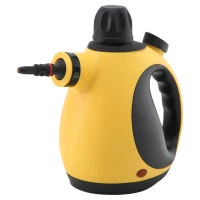 HOMCOM Handheld Steam Cleaner for Chemical Free Cleaning, Portable Multi-purpose Steamer with 9 Pieces Accessory for Kitchen, Bathroom, Window, Car Seat, Carpet, Sofa, 1050W, 350ML Tank, Yellow(m-2)