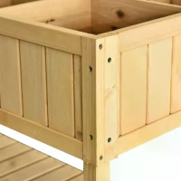 Outsunny Garden Wooden Planters, Rectangular 8 Compartment Plant Stand, Oak Tone(m-10)