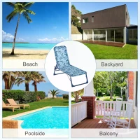 Outsunny Kids Garden Chairs Reclining Folding Zero Gravity Chairs Lounge Chair Sun Lounger Adjustable Backrest Outdoor Blue 118 x 40 x 24cm Blue(m-4)