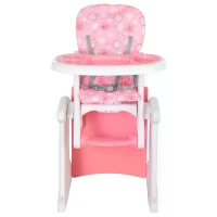 HOMCOM HDPE 3-in-1 Baby Booster High Chair Pink(m-9)