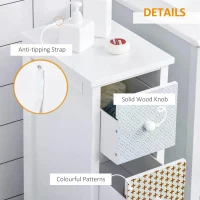 HOMCOM Chest of Drawers, 4 Drawer Dresser, Storage Organizer Toilet Tissue Cabinet for Bedroom, Bathroom(m-5)