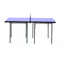 HOMCOM Folding 5ft Mini Compact Table Tennis Top Ping Pong Table Set Professional Net Games Sports Training Play Blue(m-3)
