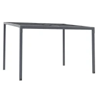 Outsunny 4 x 3(m) Outdoor Hardtop Pergola PC Roof Aluminium Gazebo Garden Sun Shelter Pavilion with Adjustable Windows, Handle(m-1)