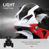 HOMCOM Electric Motorbike for Kids Ride on BMW Motorbike W/Headlights and Music, 6 V-Red(m-5)