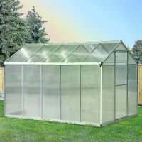 Outsunny 303x183x195cm Clear Polycarbonate Sheet Walk-In Greenhouse(m-11)