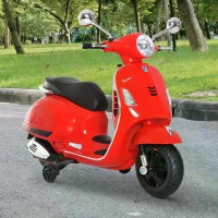 HOMCOM Kids Ride On Motorcycle, 6V, W/LED Lights-Red(m-15)