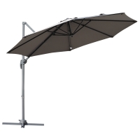 Outsunny Umbrella Parasol W/360° Rotation Φ294x248H cm-Grey