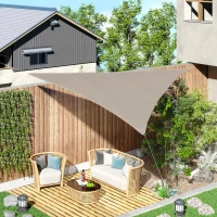 Outsunny Sun Shade Sail UV Resistant Outdoor Lawn Patio Shelter Garden Canopy Awning - (Triangle（3 meter）, Light Brown)(m-2)