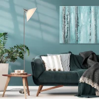 HOMCOM 180cm Floor Lamp Moving Cone Lampshade w/Steel Pole Round Base Home Living Room Elegant Style Office Silver(m-1)