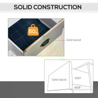 HOMCOM Chest of Drawers, Storage Cabinet, Sideboard Home Organizer 6-Drawer Unit Tower with Round Handle for Bedroom, Living Room, White Grey(m-6)