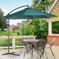 Outsunny 3m Banana Hanging Parasol Umbrella Green