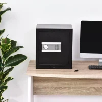 HOMCOM Steel Anti-Theft Duo-Lock Safe Black(m-10)