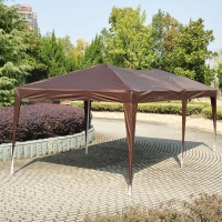 Outsunny Pop Up Gazebo 3 x 6m Garden Heavy Duty Marquee Party Tent Wedding Water Resistant Awning Canopy-Coffee