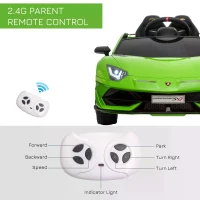 HOMCOM Lamborghini SVJ 12V Kids Electric Ride On Car Sport Racing Toy RC for 3-8 Yrs(m-5)