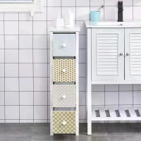 HOMCOM Chest of Drawers, 4 Drawer Dresser, Storage Organizer Toilet Tissue Cabinet for Bedroom, Bathroom(m-7)