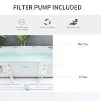 Outsunny Steel Frame Swimming Pool w/ Filter Pump and Reinforced Sidewalls Rust Resistant(m-4)