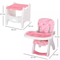 HOMCOM HDPE 3-in-1 Baby Booster High Chair Pink(m-3)