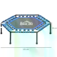 HOMCOM 40" Mini Hexagon Steel Frame Trampoline with Anti-slip Rubber Pads Blue(m-3)