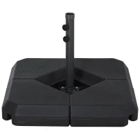 Outsunny Umbrella Stand Fitting 2" Poles and Steel Base with 4 Fillable Plastic Weights, 4 Gal. Capacity Each - Black(m-2)