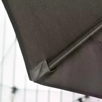 Outsunny 3(m) Offset Parasol Cantilever Hanging Umbrella 360° Rotation w/ Base Dark Grey(m-8)